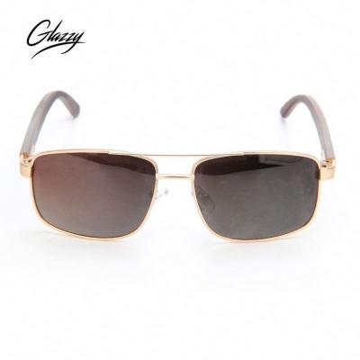 China Glazzy Wood Sunglasses Half Bamboo Wooden Sunglasses Handmade Half By Handmade Bamboo Wooden Sunglasses With Lens Spring Hinge Edge Polarized Retro Wear Horned Rim for sale