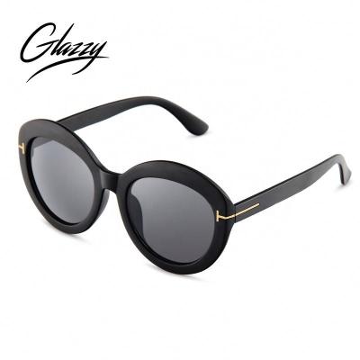 China Fashion Sunglasses Women Around Thick Frame Article Sun Glass Glazzy Female Sunglasses PC Material Wholesale for sale