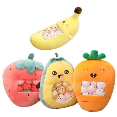 China Creative A Bag of Snacks Pillows Avocado Strawberries Bananas Carrots Sit Realistic Fruit Plush Toy for sale