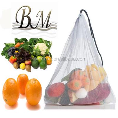 China Premium Reusable Light Weight Transparent Washable Vegetables And Fruits Carry Mesh Grocery Produce Bags With Tare Weight On Tags for sale