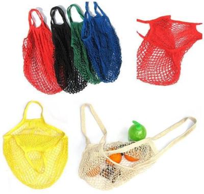 China Reusable Handled Mesh Net Turtle Bag String Shopping Bag Fruit Storage Cotton Net Bag for sale