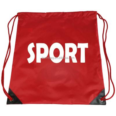 China Wholesale Cheap Fitness Anti Theft Logo Printed Bespoke Drawstring 210D Polyester Sport Backpack for sale