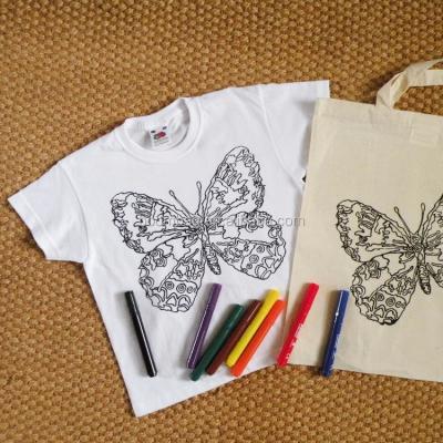 China Cheap Anti-Shrink Kids Coloring Color DIY Your Own Cotton T-shirt for sale