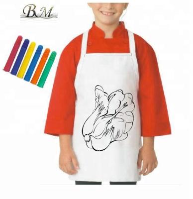 China SANITARY 100% Cotton Canvas Apron Set for DIY Craft Painting Coloring Project with Color Pen Marker for sale