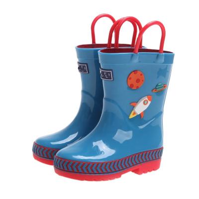 China Factory Customized Boot Waterproof With Hanging Handle Yoke Ring OEM Rubber Boots Lifting Wellingtons For Teenagers PVC Boots Kids Rain Boots for sale