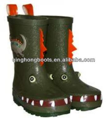 China Adjustable Strap Kids Cool Nature Dragon Rubber Rain Boots for sale