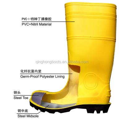 China Wholesale Steel Toe Nitrile Men Safety Industry Rain Boots Durable Rubber Protective Rubber Boots From China Factory for sale