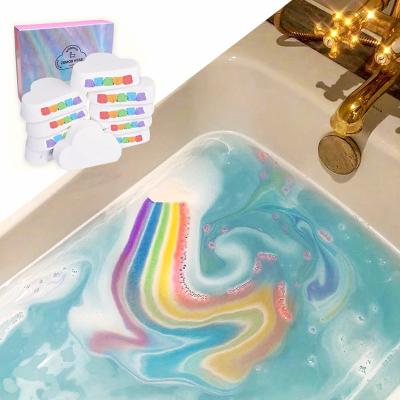 China Natural Vegan Basic Cleansing Organic Kids Bathing Clouds Fizzy Soap Rainbow Colored Bath Bomb for sale