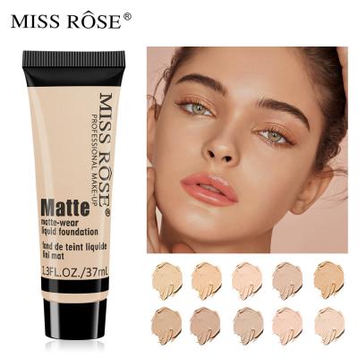 China MISS ROSE Foundation Long Lasting Natural Base Repairing Cream Foundation 37ML Natural Cosmetic Makeup Oil-control Concealer Base for sale