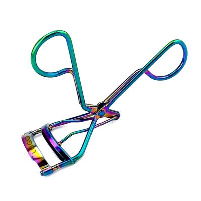 China Rainbow Color Logo Eyelash Lifting Curling Applicator Non-Specific Titanium Coating Eyelash Curler Custom Made for sale