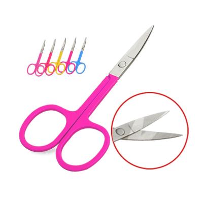 China Stainless Steel Eyebrow Eyelash Scissors Lace Small Curved Beard Eyelash Trimmer Eyebrow Scissors Solvent Stainless Steel Makeup Scissors for sale