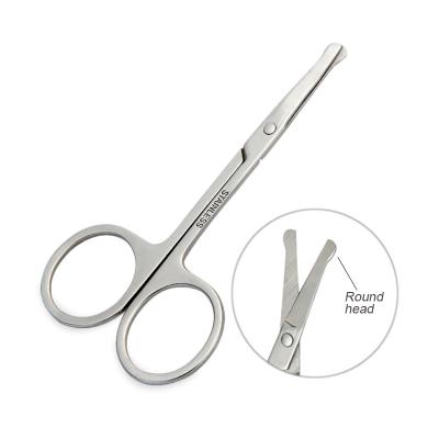 China Right Handed Scissors Stainless Steel Private Label Nose Hair Removal Round Tip Eyebrow Eyelashes Makeup Beauty Scissors for sale