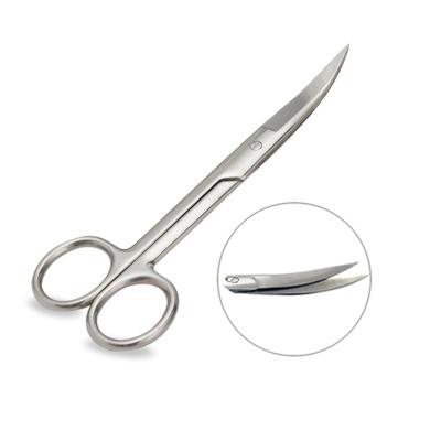 China Right Handed Scissors Wholesale Curved Silver Stainless Steel Nail Hair Eyelash Strands Eyebrow Balancing Cutting Makeup Scissors for sale