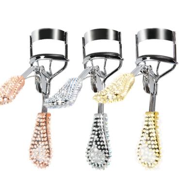 China Wholesale Price Non-specific Silver Rose Gold Diamond Handle Eyelash Applicator Anti-slip Curler with Crystals for sale