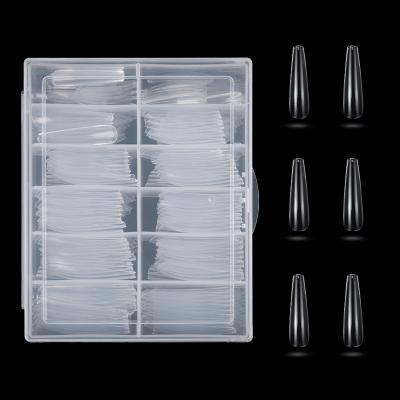 China Wholesale transparent box of full cover nails accessories art xxl coffin nail tips for sale