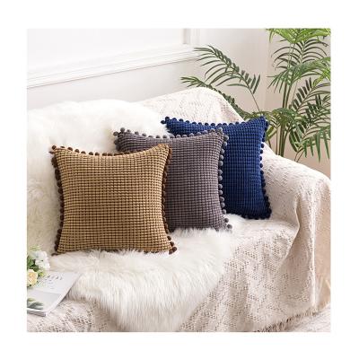 China QQXS Pillow Cover 45x45cm Anti-static Decorative Pillows Velvet Cushion Cover With Tassel For Chair Home Decor for sale