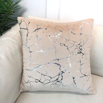 China QQXS Hot Sale Marble Texture Design Anti-pilling Velvet Fabric Cushion Adorned Pillow Sofa Floor Mat Bed Car Cushion 45-45 for sale