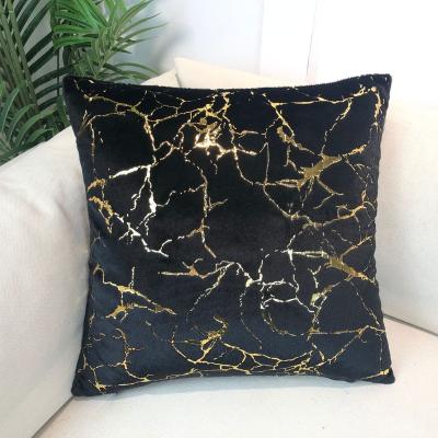 China 2022 Hot Sale Marble Texture Design Velvet Fabric Cushion Anti-pilling Adorned Pillow Sofa Floor Mat Bed Car Cushion 45-45 for sale