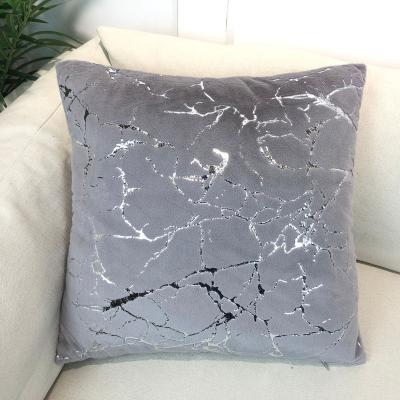 China Anti-pilling Hot Sale Marble Texture Design Velvet Fabric Cushion Adorned Pillow Sofa Floor Mat Bed Car Cushion 45-45 for sale