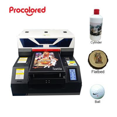 China Garment Shops Multifunction Automatic UV Flatbed T-shirt Printer Procolored A3 DTG Printer Golf Phone Case LED Wooden Bottle A4 Printing Machine for sale