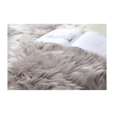 China INS Soft Decor Quality Carpet Living Room Flooring Carpet Gray Sheep Fur Blanket for sale