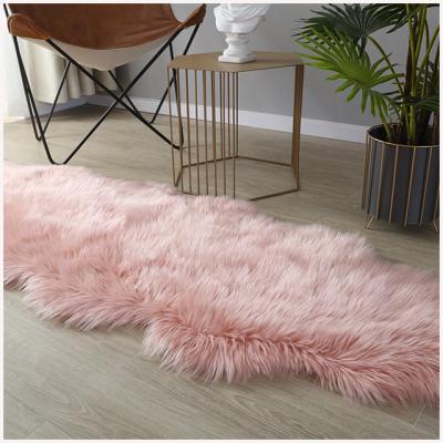 China Anti-Slip Luxury Attractive Fluffy White Gray Black Gray Area Rug Rug Blanket Long Pile Faux Fur for sale