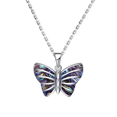 China Cute Hot Selling Natural Butterfly Charm Jewelry Men Women Abalone Shell Necklace Cute Animal Pendant for sale