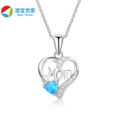 China Popular Cute Fashion Jewelry Necklace For Mom Jewelry Gift Wholesale Tasty Pendant Heart Opal Necklace Moon for sale