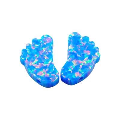 China Color Play Or Fire Jewelry Popular DIY Accessory Make Baby Foot Charm Synthetic Fire Opal Stone Beads For Pendant Necklace for sale