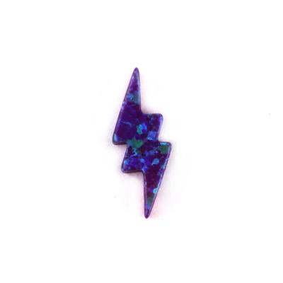 China Color Play or Fire Customized Wholesale Price Opal Loose Jewelry Pendant Resin Gemstone Synthetic Lightning Cut Blue Fire Opal Charms for sale