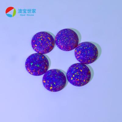 China Factory Price 1mm-8mm Color Set Or Fire Opal Synthetic Gemstone Round Opal Cabochon Stone For Earring And Ring For Jewelry Making for sale