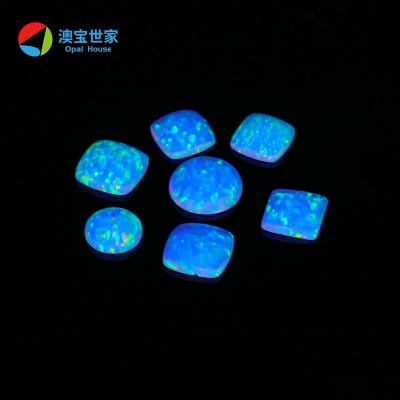 China Color Set or Variety Fire Opal Stone Flatback Synthetic Loose Gemstone Price Per Grams Cabochon Shape Custom Size for sale