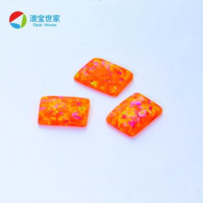 China Factory wholesale loose gemstones lab set or color fire created square opal cabochon Opal Synthetic Square for sale