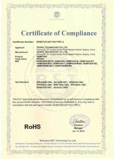 RoHS - Peoriv Technology Co., Ltd.