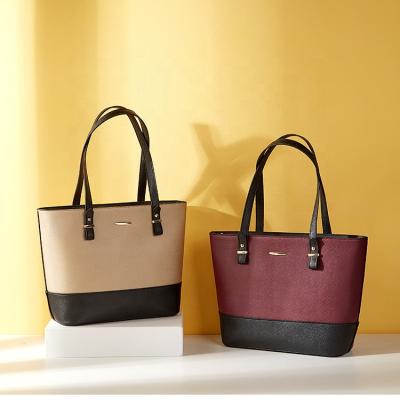 China Fashion Women Fashion Tote Bag Shoulder Bag Top Handle Satchel Purse Synthetic Leather Handbag Set for sale