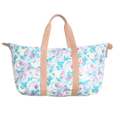 China Large Capacity Comfortable Carry All Tote Beach Bag Wholesale Overnight Weekender Women Full Printing Bags for sale