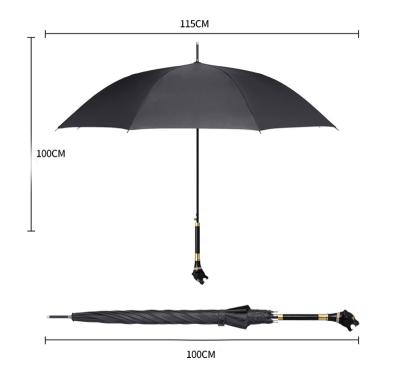 China Customized Gift Umbrella High End Luxury Business Head Handle Umbrella Head Design Long Animal Umbrella for sale