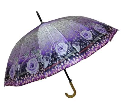 China 21 Inch Traditional 16K Rib Automatic Open Black Frame Cheaper Satin Umbrellas for sale