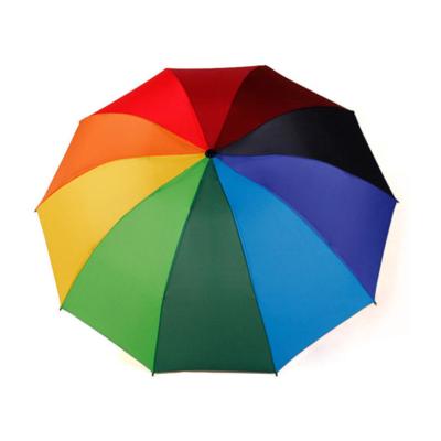 China Minimalist Rainbow Fold Umbrella Women and Men's Manual Open Umbrella Popular Creative Three Times Adults Umbrella 3FM01 for sale