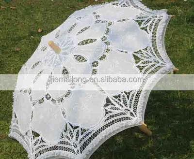 China Wholesale Victorian Antique Battenburg Lace Parasol Set Battenburg Lace Wedding Parasol and Fan Set Battenburg Lace Wedding Parasol and Fan Set for sale