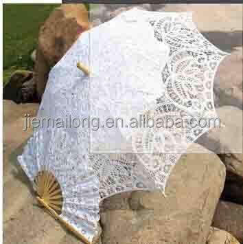 China Antique Parasol Wedding Wholesale Victorian and New Style Valentine Gift Umbrella Parasol Set and Parasol Battenburg Lace Wedding Fan for sale