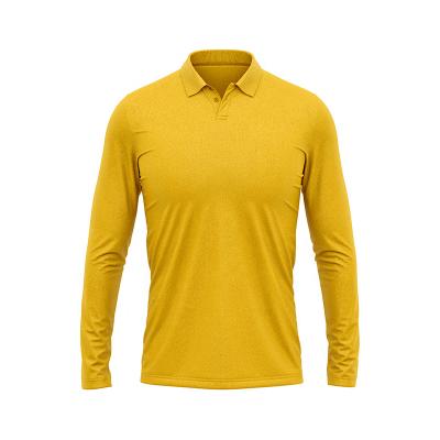 China Anti-Wrinkle Polyester Cotton Mens Polo Shirts Custom Logo Long Sleeve For Sports for sale