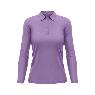 China Jade Silkworm Cotton 40S Business Anti-Wrinkle T-Shirt Women's Long Sleeve Polo Shirts And Blouses for sale