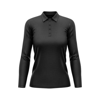 China Eco Friendly Anti-Wrinkle Business T-Shirt Women's Long Sleeve Polo Shirts And Blouses For Working for sale