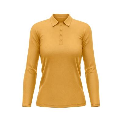 China High Quality Business Cotton Anti-wrinkle T-shirt Women's Long Sleeve Polo Shirts And Blouses for sale