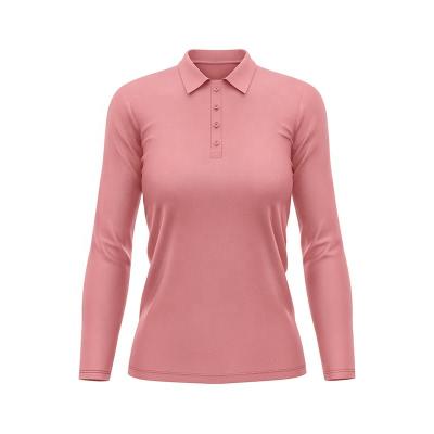 China Custom Business Anti-Wrinkle T-Shirt Women's Long Sleeve Polo Shirts And Blouses for sale