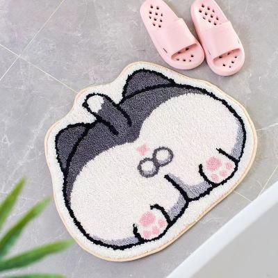 China Cartoon Duck Bath Mat Kids Bathroom Plush Non-Slip Bath Mat Absorbent Bathtub Rug Washable Decor Washable Cute Yellow Peach Color for sale