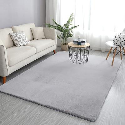 China Anti-Slip Blankets 3x5 Soft Feet For Bedroom Gray Fluffy Floor Rug Faux Fur Rabbit Area Rug Christmas Decoration Blankets For Living Room for sale