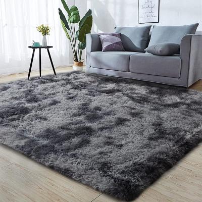 China Dark Gray Luxury 4x6.6 Size Blankets Modern Indoor Anti-Slip Plush Blankets For Bedroom Living Room Girls Kids Nursery Dorm Shag Area Rug for sale