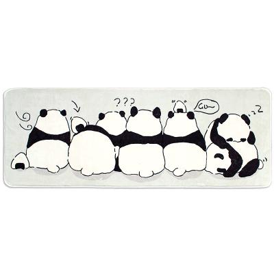 China Panda Design Washable Cute Gun Foot Mat Fluffy Shaggy Carpet Bathroom Door Mat Bedroom Blanket Cut Pile Tufting for sale